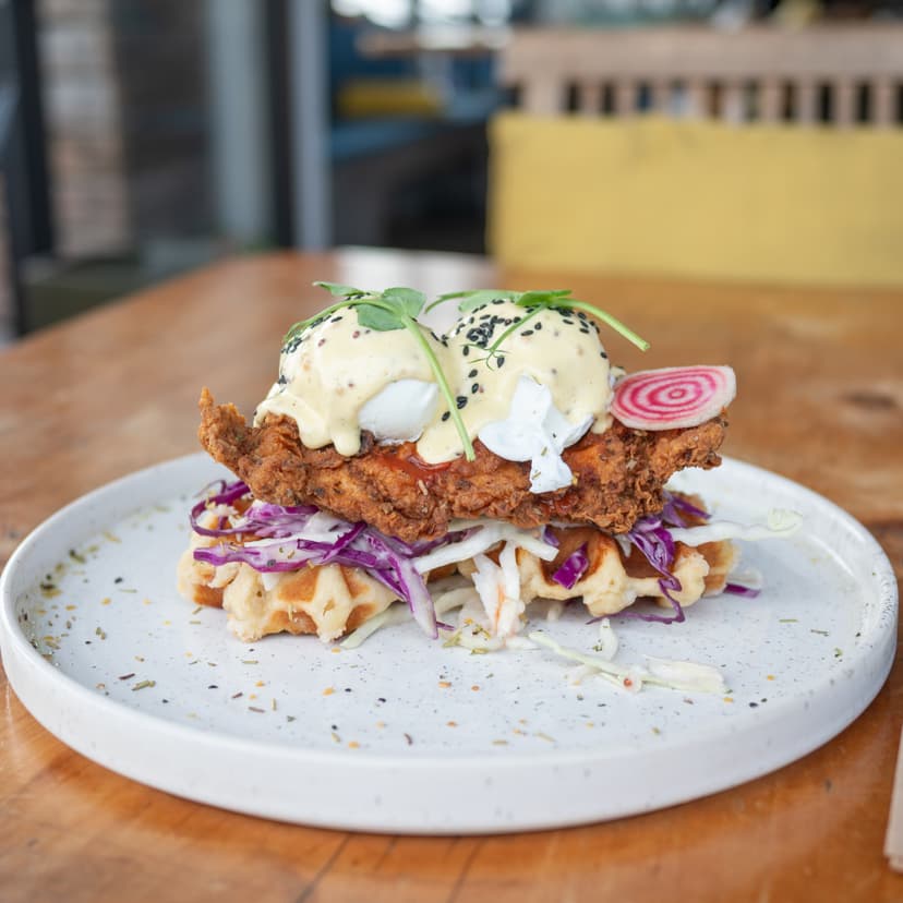 Fried Chicken Waffle Benedict